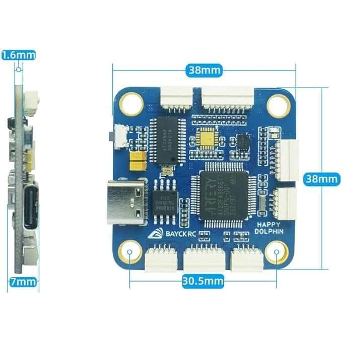 BAYCKRC FC BayckRC Dolphin AT32F435 3-6S 30x30 Flight Controller