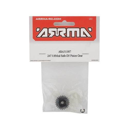 Caloosa Trains And Hobbies ARRMA Parts & Accessories ARA311007, Arrma Safe-D5 Steel Mod 0.8 Pinion Gear (24T)