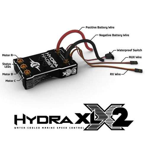 Caloosa Trains And Hobbies Castle Creations Parts & Accessories CSE010-0173-00, Castle Creations Hydra XLX2 8S Brushless Marine ESC