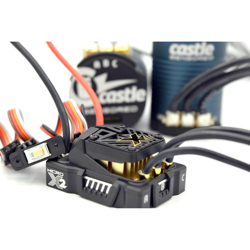 Caloosa Trains And Hobbies Castle Creations Parts & Accessories CSE010017101, Mamba Micro X2, 16.8V, Waterproof Sensored ESC W1406-1900KV Combo