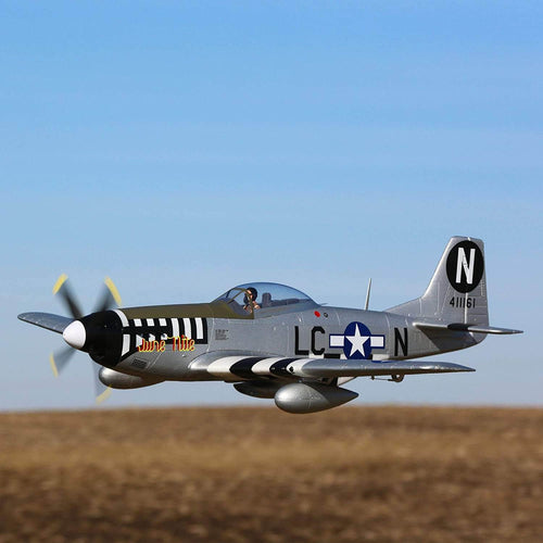 Caloosa Trains And Hobbies RC Airplane E-flite RC Airplane P-51D Mustang 1.2m BNF Basic with AS3X and Safe Select, EFL8950