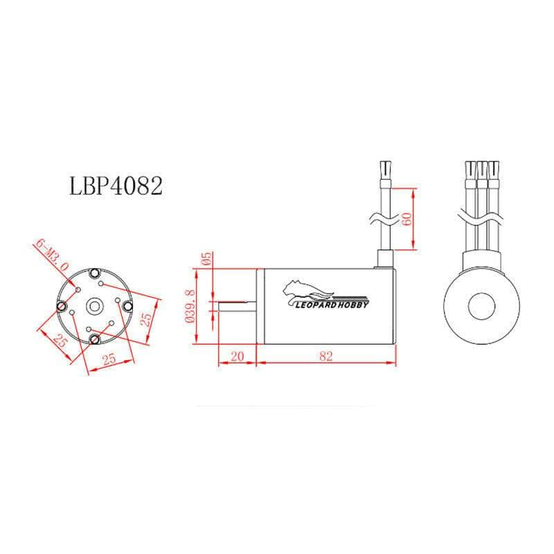 Caloosa Trains And Hobbies RC Boat Parts & Accessories LEO-4082X2, Leopard 4082X2, 2200Kv X2 1.5Y Brushless Motor