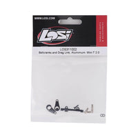 Caloosa Trains And Hobbies LOSI Parts & Accessories LOS311002, Losi Mini-T 2.0 Aluminum Bellcranks & Drag Link (Black)