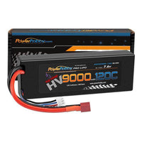 Caloosa Trains And Hobbies RC Battery PHB2S9000120CDNS, 2S 7.6V HV + Graphene 9000mAh 120C LiPo Battery with Hardwired T-Plug,  120C Continuous / 240C Burst