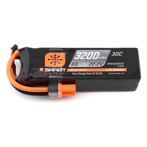 Caloosa Trains And Hobbies Spektrum Batteries & Chargers SPMX32006S30, Spektrum RC 6S Smart LiPo Battery Pack w/IC5 Connector (22.2V/3200mAh)