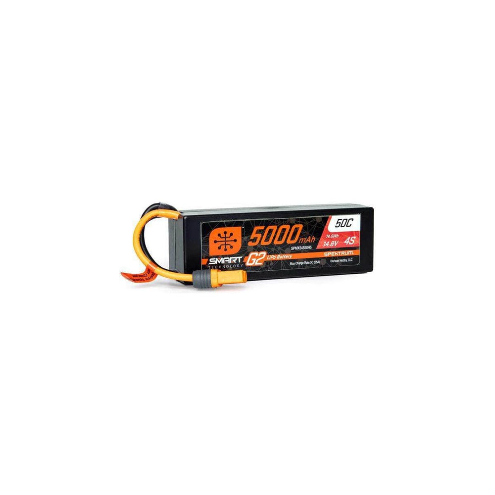 Caloosa Trains And Hobbies Spektrum Batteries & Chargers SPMX54S50H5, Spektrum RC 4S Smart G2 LiPo 50C Battery Pack (14.8V/5000mAh) w/IC5 Connector