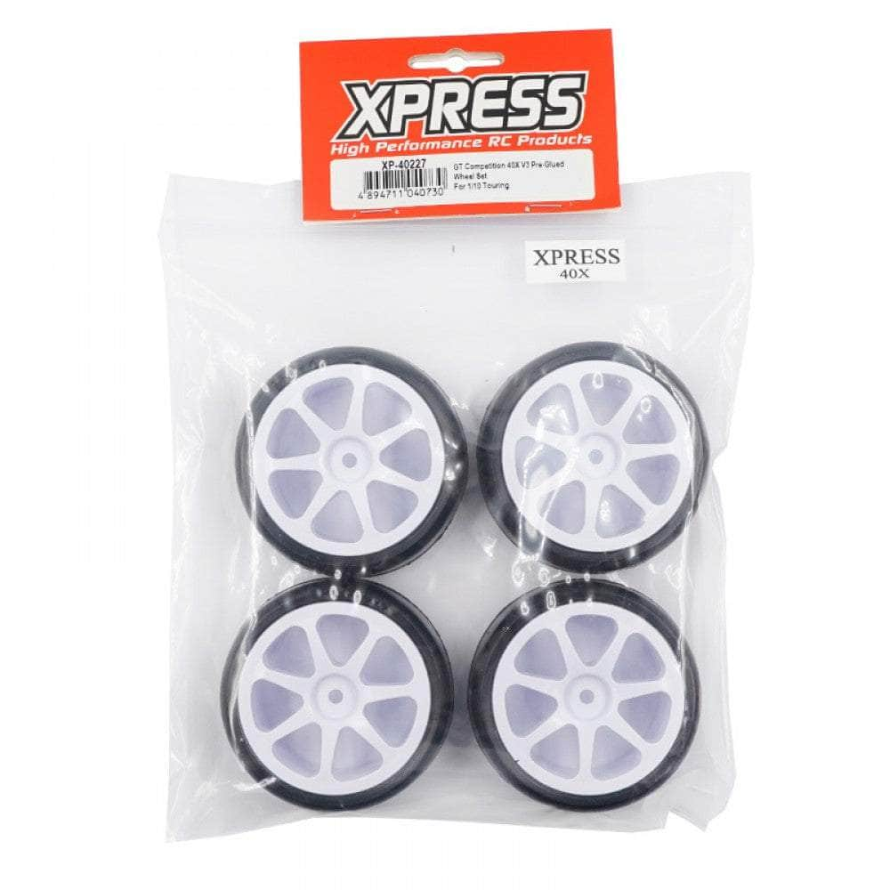 Caloosa Trains And Hobbies Xpress R/C Parts & Accessories XP-40227, XPRESS Competition GT 40X V3 Pre-Glued Wheel Set For 1/10 Touring