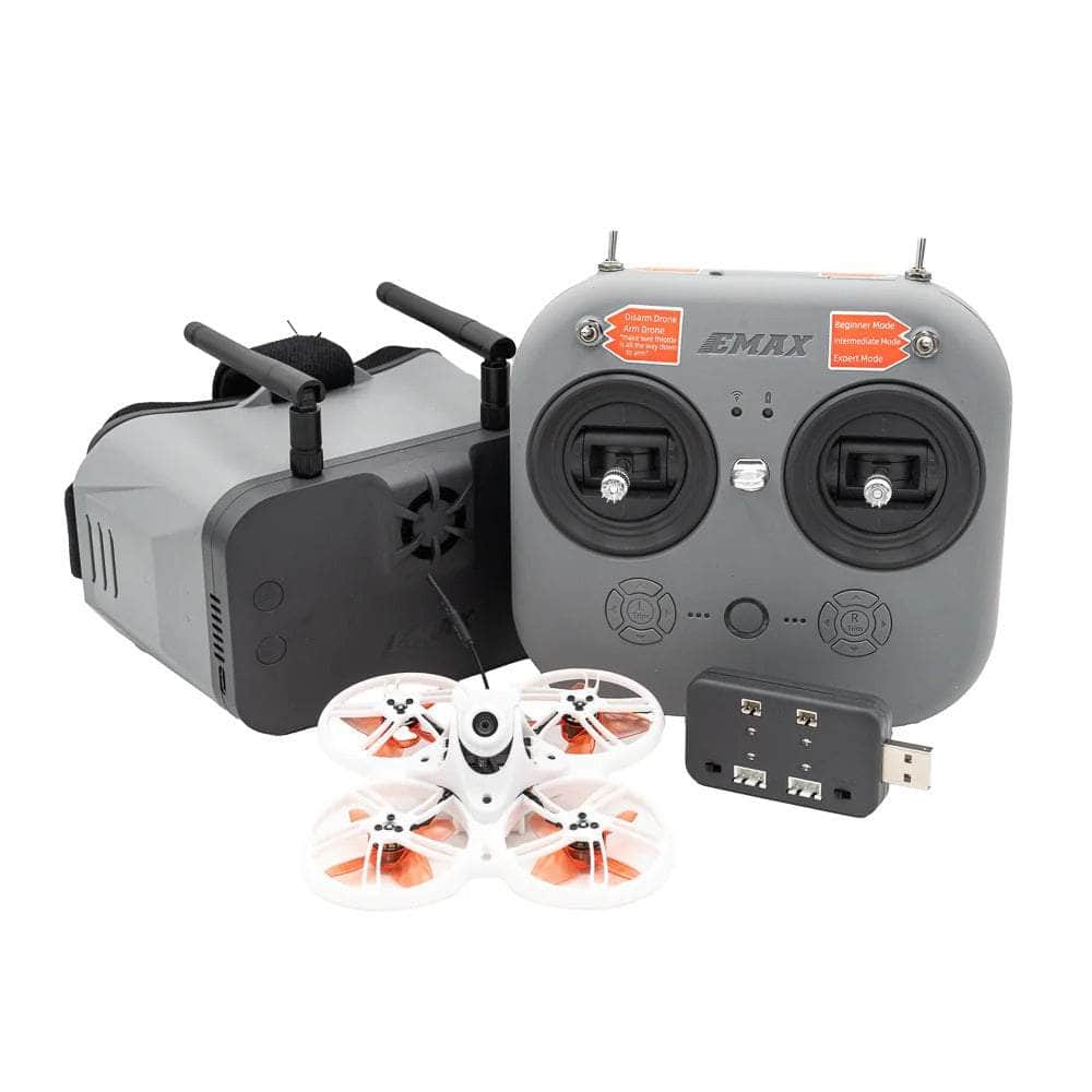 EMAX Quad EMAX RTF Tinyhawk III Plus Whoop Ready-to-Fly ELRS 2.4GHz Analog Kit w/ Goggles, Radio Transmitter, Batteries, Charger, and Drone