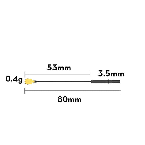 FLYWOO Antenna 80mm for FlyLens 75\85 Flywoo 5.8G 3dBi Light Brass Antenna U.FL Dipole FPV Antenna 5 Pack - Linear - Choose Length