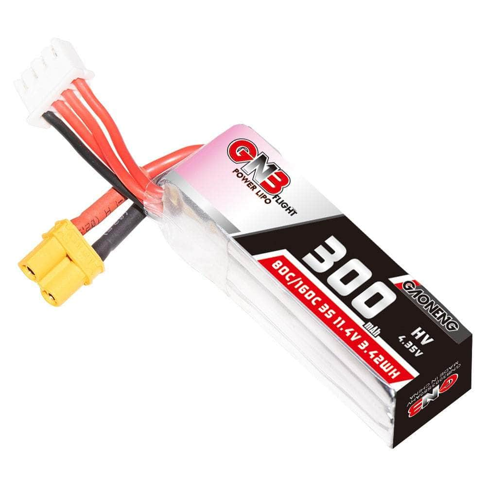 GNB Battery Gaoneng GNB 11.4V 3S 300mAh 80C LiHV Micro Battery - XT30