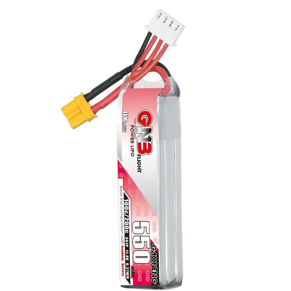 GNB Battery Gaoneng GNB 11.4V 3S 550mAh 100C LiHV Micro Battery (Long Type) - XT30