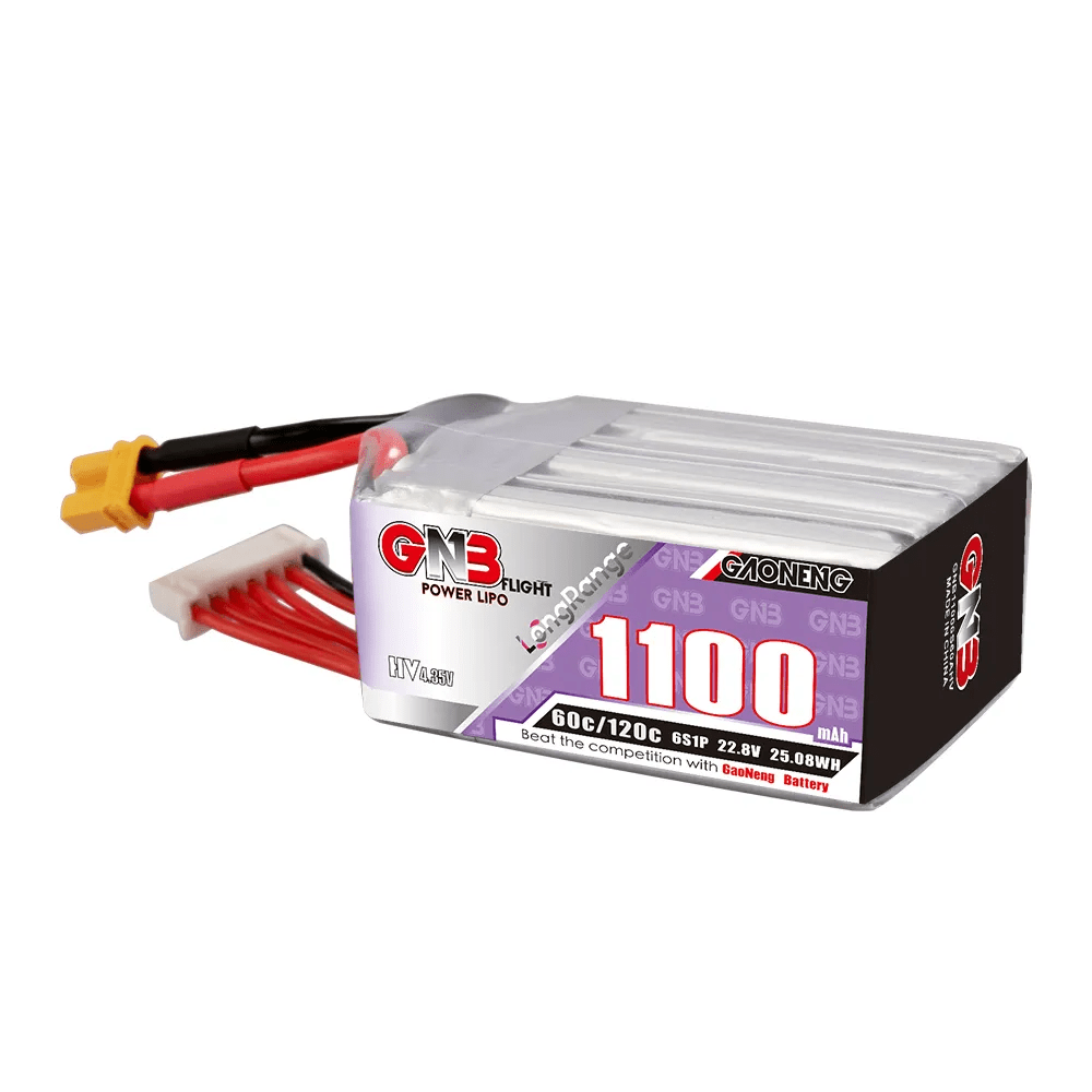 GNB Battery Gaoneng GNB 22.8V 6S 1100mAh 60C LiHV Battery - XT30