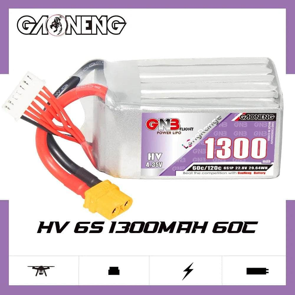 GNB Battery Gaoneng GNB 22.8V 6S 1300mAh 60C LiHV Battery - XT60