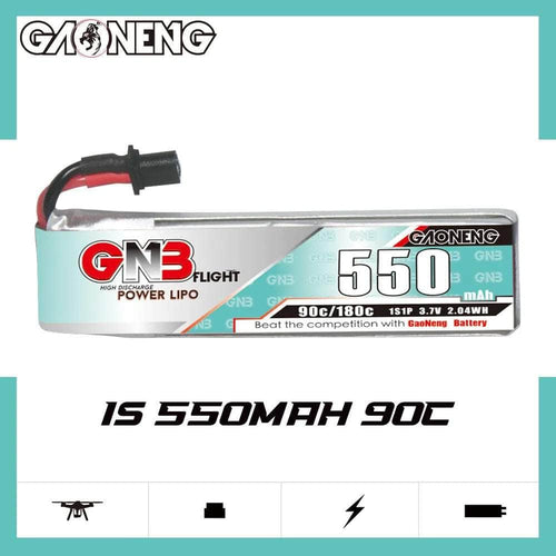 GNB Battery Gaoneng GNB 3.7V 1S 550mAh 90C LiPo Whoop/Micro Battery w/ Cabled - A30