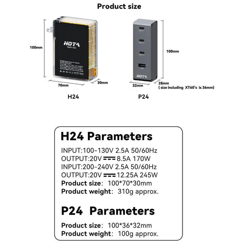 HOTA Charger HOTA H24 245W GaN Gallium Nitride AC Adapter