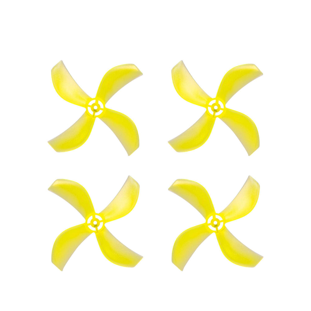 NewBeeDrone Drone Propellers Yellow NewBeeDrone Azi (Quad Blade) Micro Propellers 31mm -0.8mm Shaft(Set of 4)