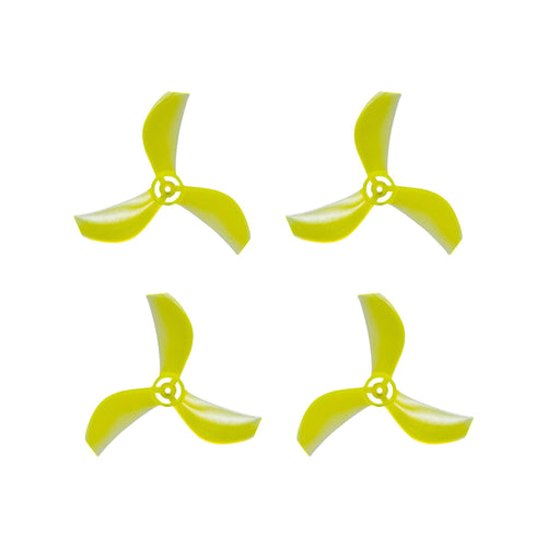 NewBeeDrone Drone Propellers Yellow NewBeeDrone Azi (Tri Blade) Micro Propellers 31mm - 1.0mm Shaft (Set of 4)