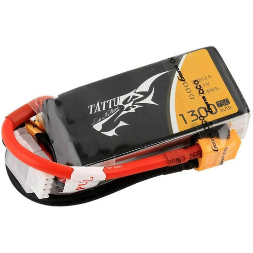 TATTU Battery Tattu 11.1V 3S 1300mAh 75C LiPo Battery - XT60