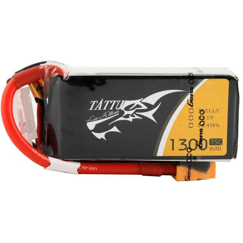 TATTU Battery Tattu 11.1V 3S 1300mAh 75C LiPo Battery - XT60