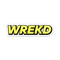 WREKD Co. WREKD Swag WREKD Logo 3.91" x 1" Sticker w/ White Trim