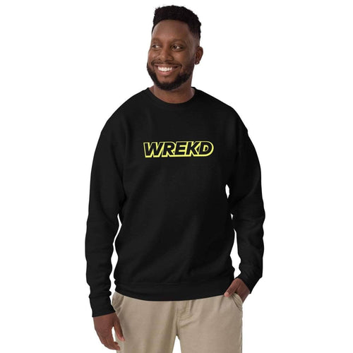 WREKD Co. WREKD Yellow on Black Logo Unisex Premium Sweatshirt