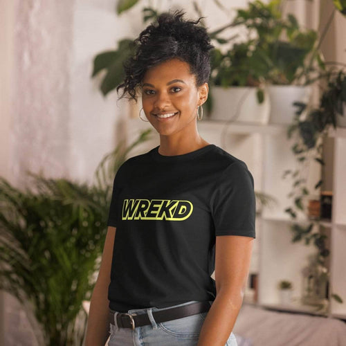 WREKD Co. WREKD Yellow on Black Short-Sleeve Unisex Logo Tee