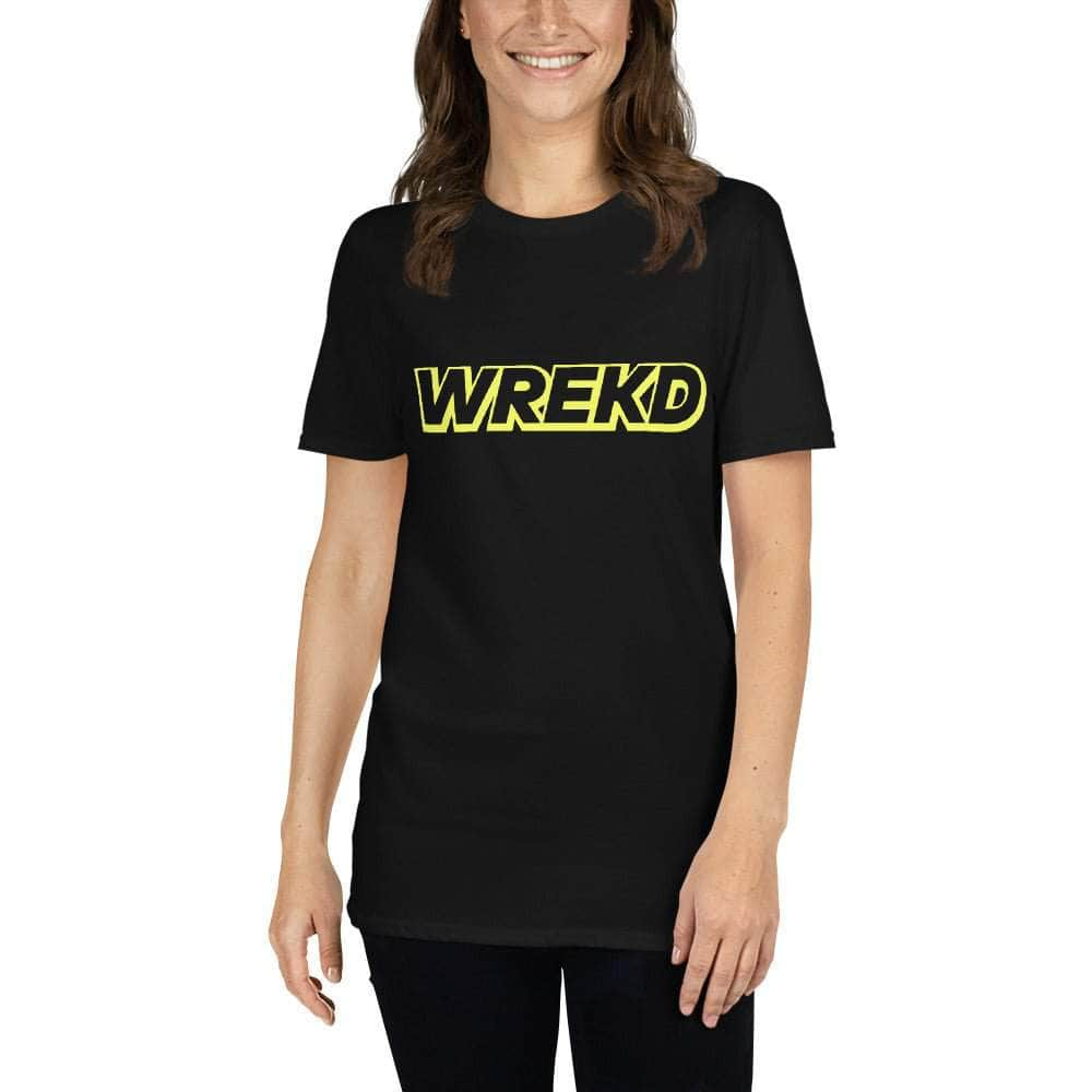 WREKD Co. WREKD Yellow on Black Short-Sleeve Unisex Logo Tee