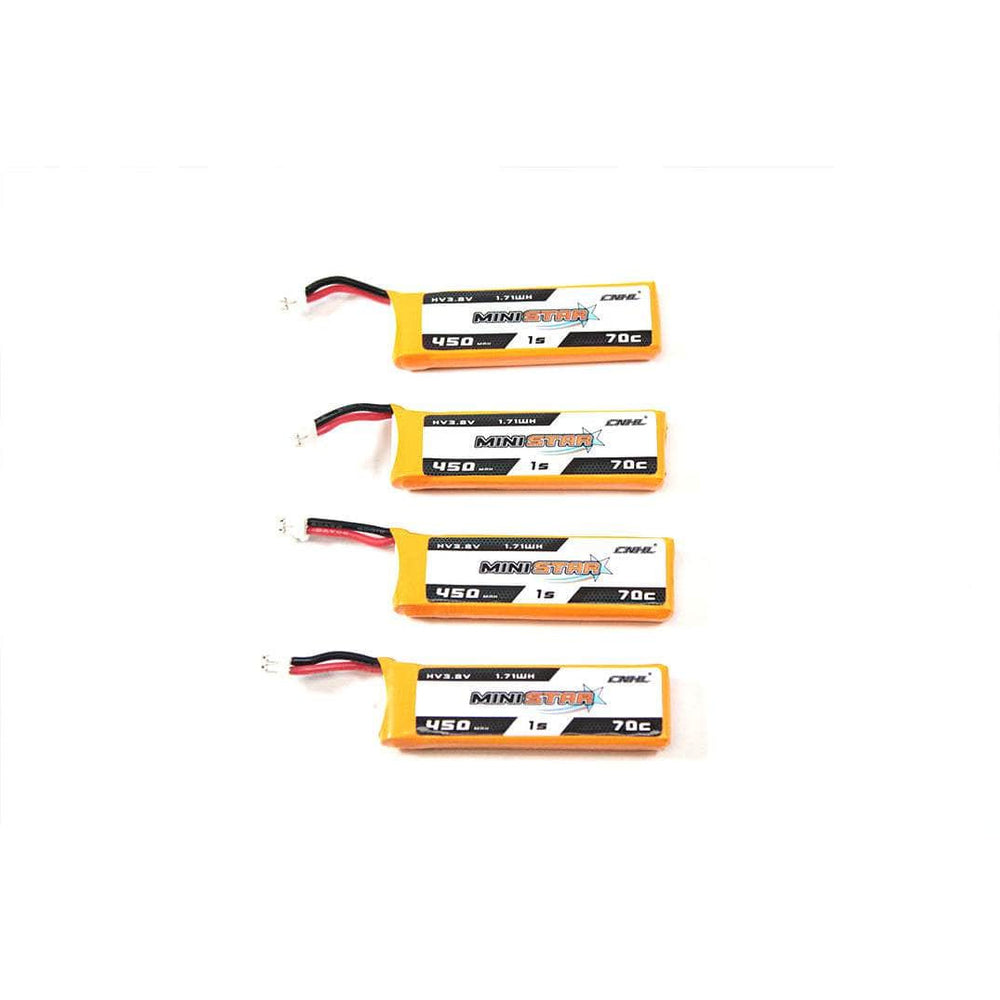 CNHL Battery CNHL MiniStar 3.7V 1S 450mAh 70C LiHV Micro Battery (4 Pack) - PH2.0