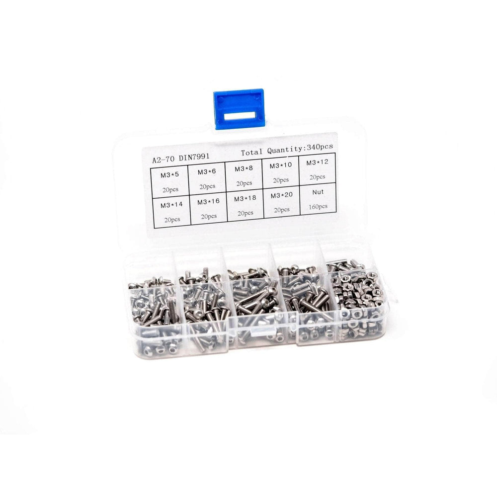 FPVELITE Hardware M3 Steel Bolt 340 Piece Kit