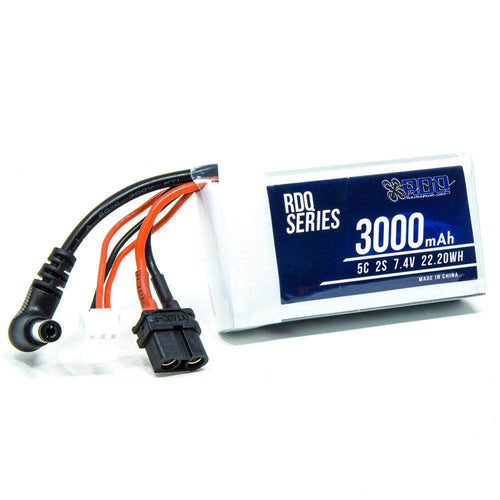 GNB Battery RDQ Series 7.4V 2S 3000mAh 5C FPV Goggle LiPo Battery w/ Charge Indicator - Barrel Jack & XT60