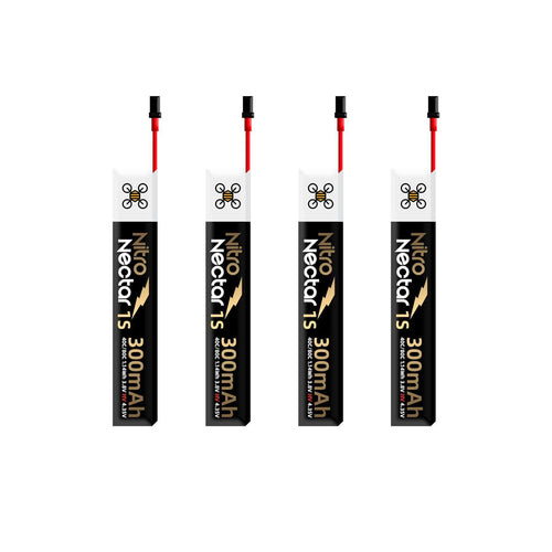 NEWBEEDRONE Battery NewBeeDrone Nitro Nectar Gold 3.8V 1S 300mAh 40/80C LiHV Whoop/Micro Battery 4pcs - Choose Version